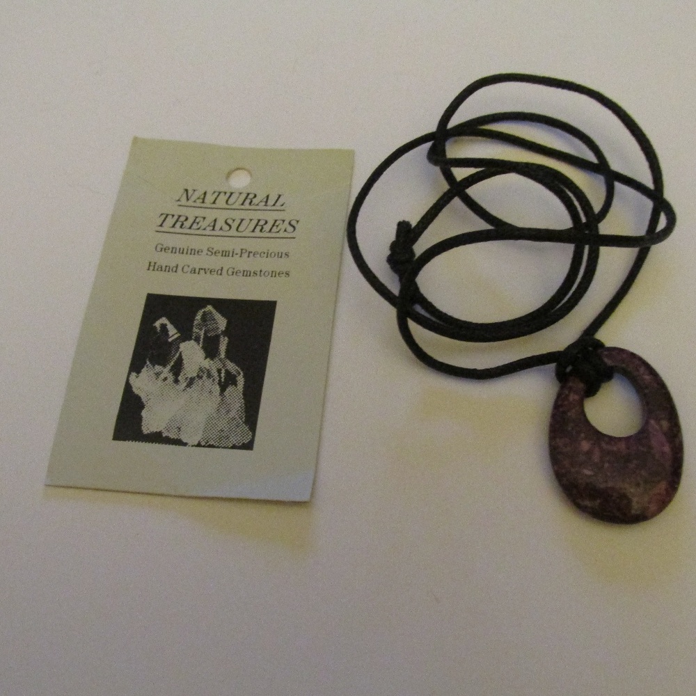 Natural Treasures Hand Carved Gemstone Necklace